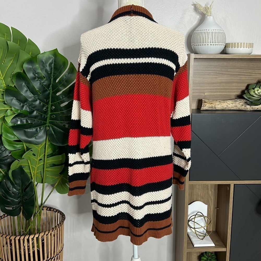 Express Color Block Open Front Knit Cardigan - image 2
